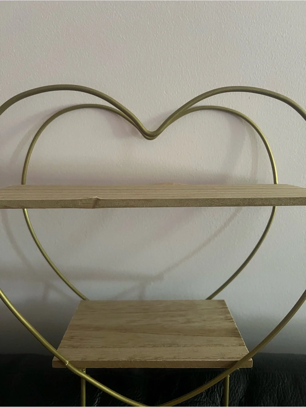 Heart-Shaped Two-Tier Wall Shelf - Gold NWOT includes New Saya tote bag